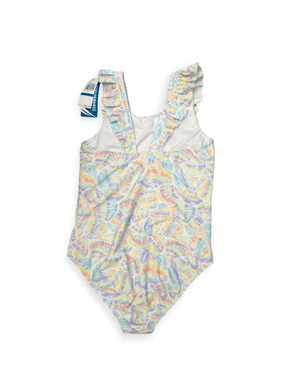 Nautica Girls XL 16 Pastel Seashell Ruffle One Piece Swimsuit NWT